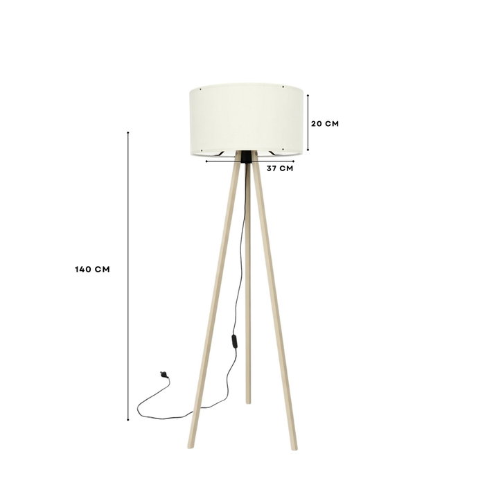 Opviq Lámpara de Pie AYD-1523 Blanco y Roble